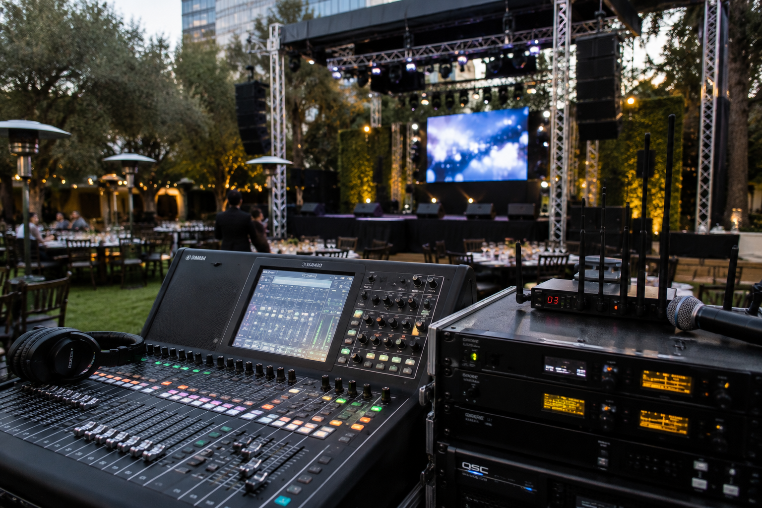 Consola de audio profesional para eventos
